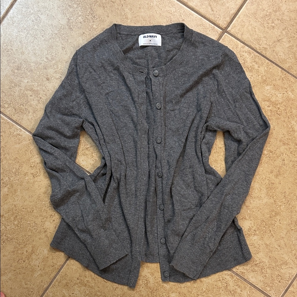 Old Navy Charcoal Button-Up Sweater